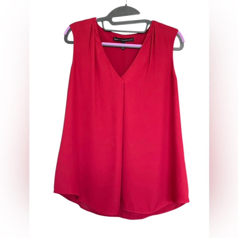 WHBM Women's Burgundy Red  Sleeveless Top